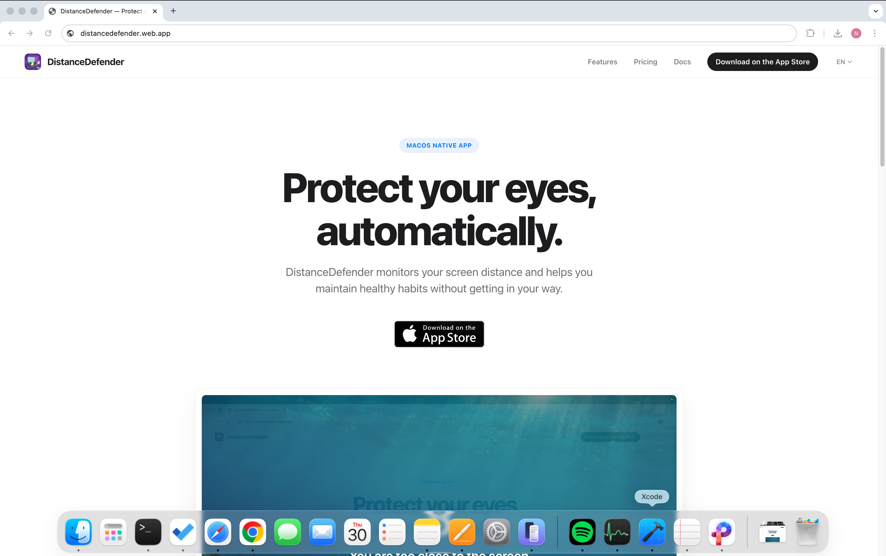 DistanceDefender Normal Screen